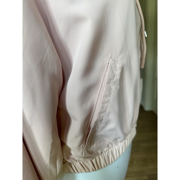 Forever 21 Active Jacket Blush Pink Hooded Zip Front Windbreaker Women's Large - Picture 3 of 8